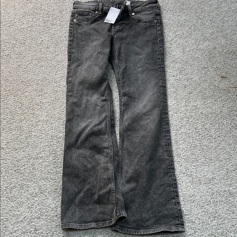 H&M Women's Blackwashed Wide Leg Jeans
